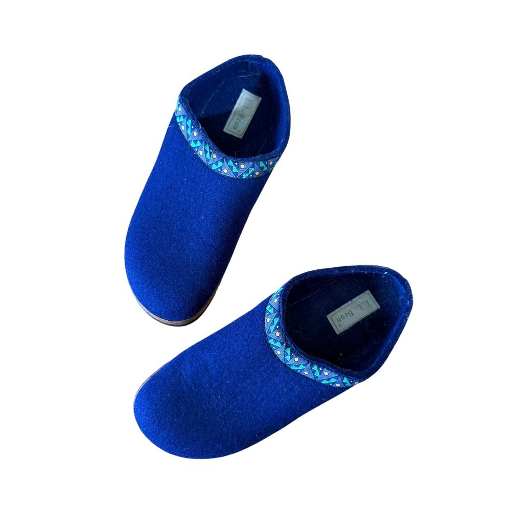 L.L. Bean Blue wool‎ slipperclogs slip on
